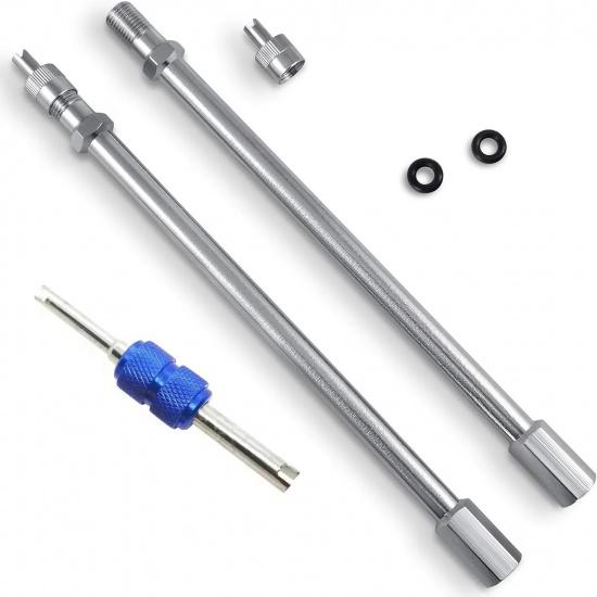 3pcs Straight Metal Dual Wheel Valve Stem Extensions for RV Tires, Truck, Motorhome, Pickup, Ram 3500, Trailer