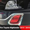 For Toyota Highlander 2014 2015 2016 Chrome Car Front Rear Fog Light Lamp Cover Trim Foglights Foglamp Bezel Trims Accessories