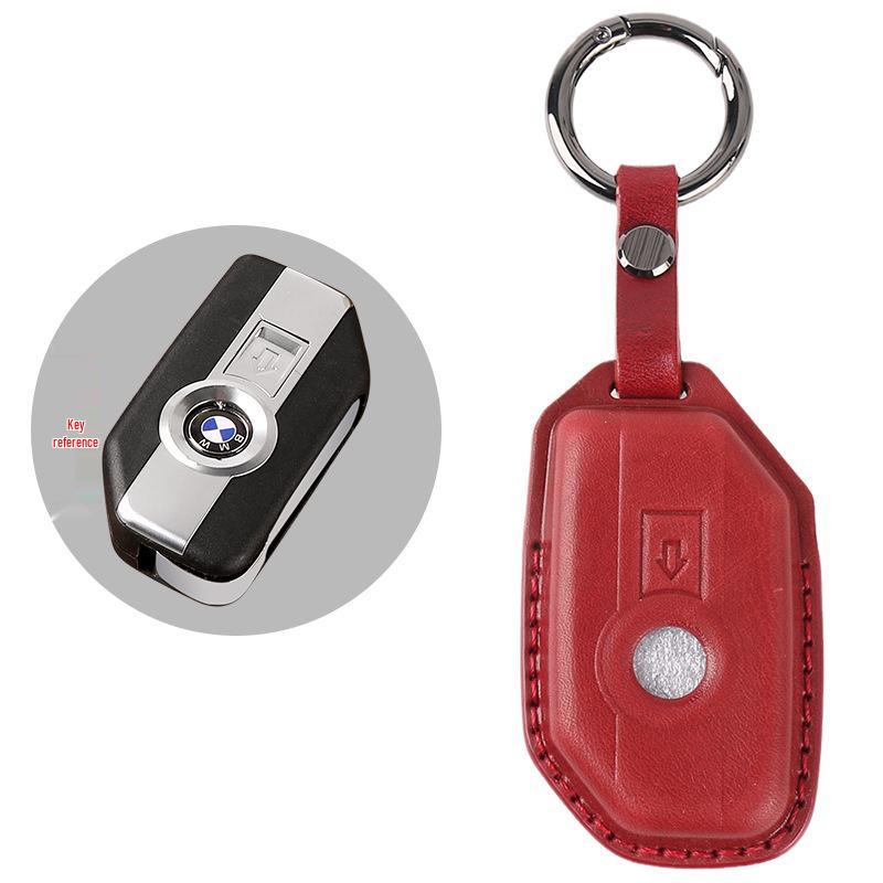 BMW Motorcycle Key Case for R1250GS ADV, C400GT, and 750GT - Cowhide Leather Key Bag with Buckle