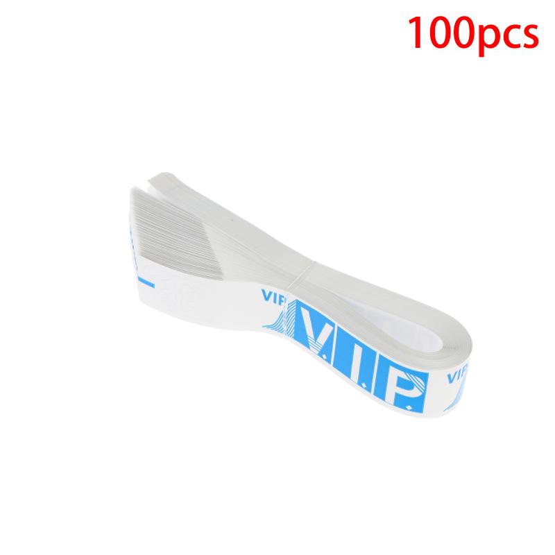 100Pcs Party Paper Bracelet Synthetic Paper Plastic Wristbands Sticky Wristband Painting Pattern Logo Paper Party Wristbands