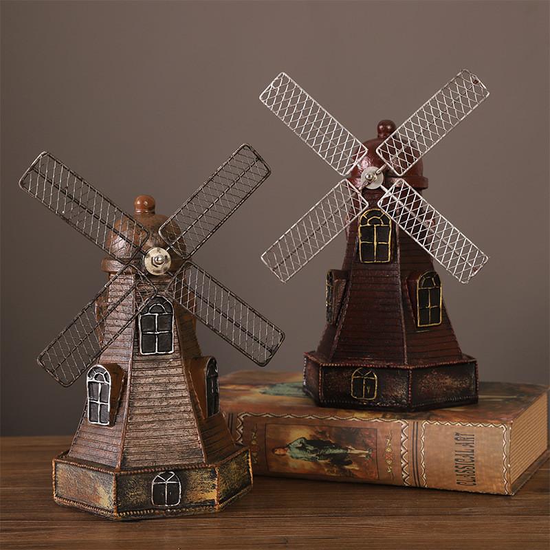 Dutch Modern Windmill Resin Decor For Office Desk Bookshelf Home Gift Display