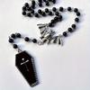 1pc Gothic Y2K Style Beaded Necklace with Bat & Red Cross Pendant - Black Beads, Copper Accents, Perfect for Parties, Graduations, and Travel, Gothic