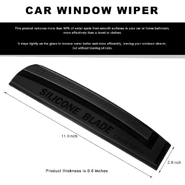 Car Window Squeegee, 11.81 Inches Flexible Silicone Blade Windshield Water Scraper, Professional Water Wiper Scratch-Proof Drying Squeegee for Auto