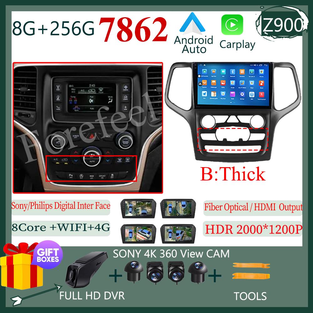 Video Carplay Android 14 Pentru Jeep Grand Cherokee WK2 2014 Radio Auto Multimedia Auto Player Stereo Monitor TV GPS DVD DSP IPS BT