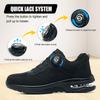 Men's Steel Toe Safety Shoes Anti Smash & Anti Puncture Lightweight Work Fashionable And Durable Buttoned Safety Shoes Boots