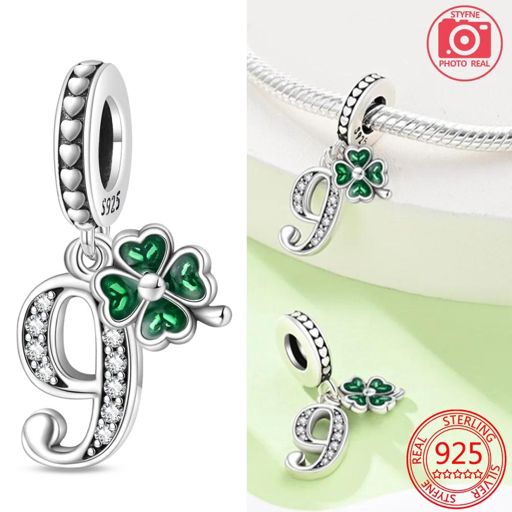 Anniversary Copper Heart-Shaped Charms Lucky Number Beads Four-Leaf Clover Pendants Fit Original Bracelet Fine Diy Jewelry