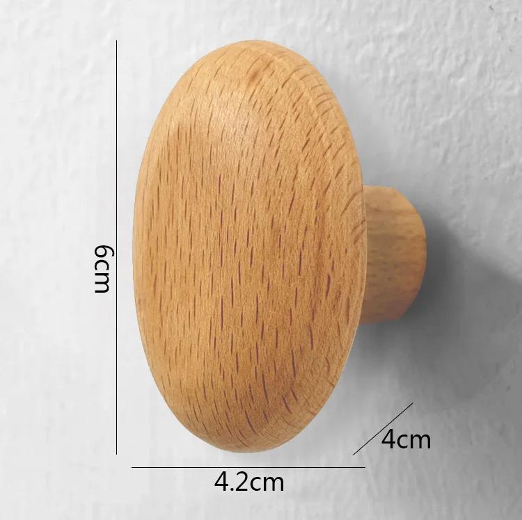 Solid Wood Hook Cabinet Handle Coat Hook Key Hooks Pebble Shaped Decorative Hooks Clothes Storage Rack Furniture Handles