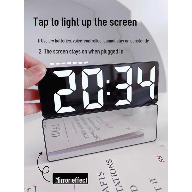 HANDUNYOU LED Digital Mirror Alarm Clock