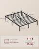 VASAGLE Bed Frame 140 x 200 cm with Metal Base, Metal Frame, Storage Space, Modern, Guest Bed, Easy Assembly, Ink Black RMB134B01