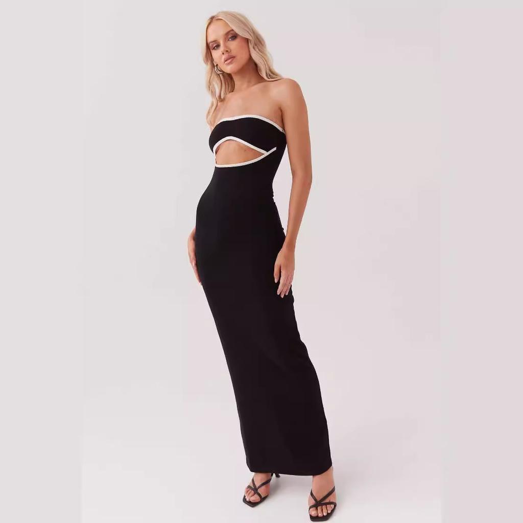 2026 summer new American skirt sexy hot girl tube top knitted dress long dress women