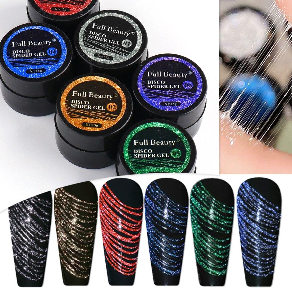 Buy 6pcs Reflective Glitter Spider Gel Nail Polish Shimmer Set Hybrid  Varnishes for Nail Design DIY Painting Creative Decor at affordable prices  — free shipping, real reviews with photos — Joom