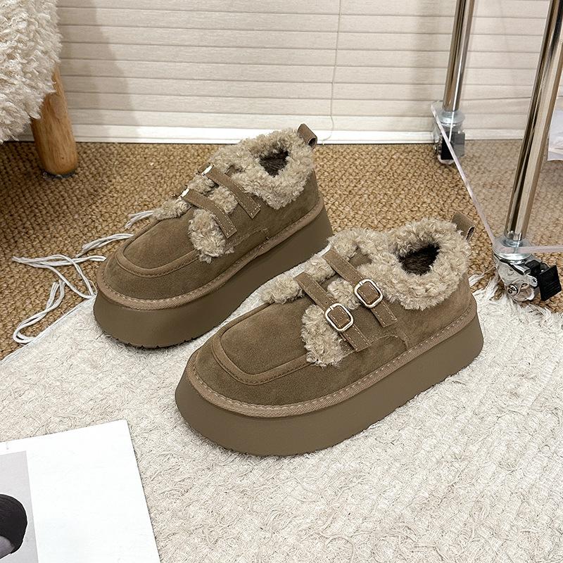 Women's thick-soled winter lightweight warm anti-cold padded snow boots non-slip wear-resistant casual sneakers cotton boots fur shoes