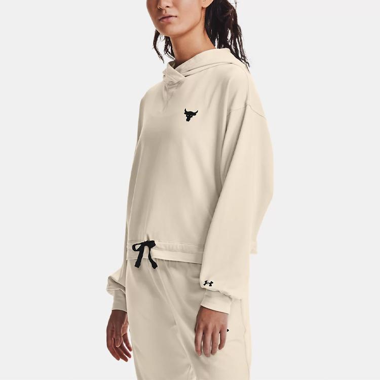 Under Armour Project Rock Terry Hoodie Women Hoodie Beige 1361059-110
