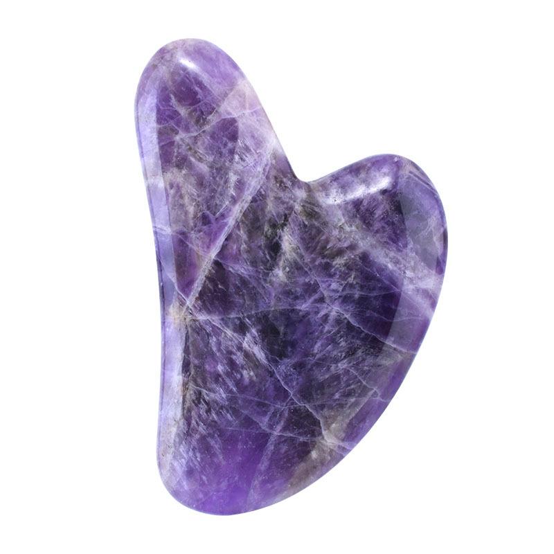 Outil de Massage Facial Gua Sha en Quartz Rose en Forme de Cœur