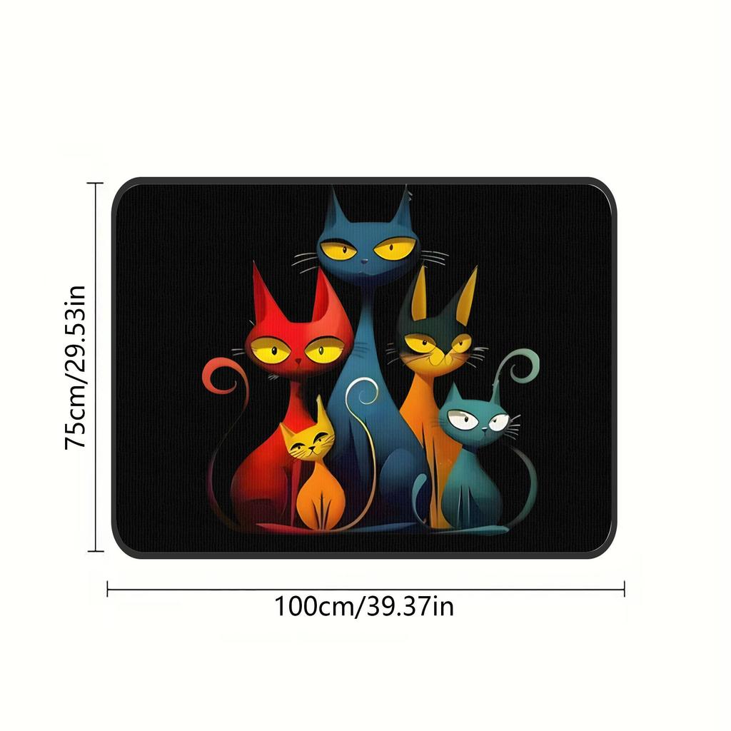 1Pcs Geometric Cats Car Trunk Mat with Anti Slip Cargo Liner Waterproof Rear Storage Protector Floor Mat for SUV Sedan Vehicle I