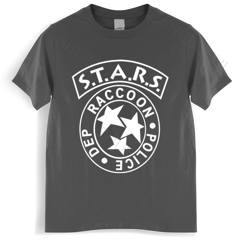 Cotton Tshirt Men Crew Neck Tops S.T.A.R.S. Classic  Cotton Residented Evil Zombie summer teeshirt plus size