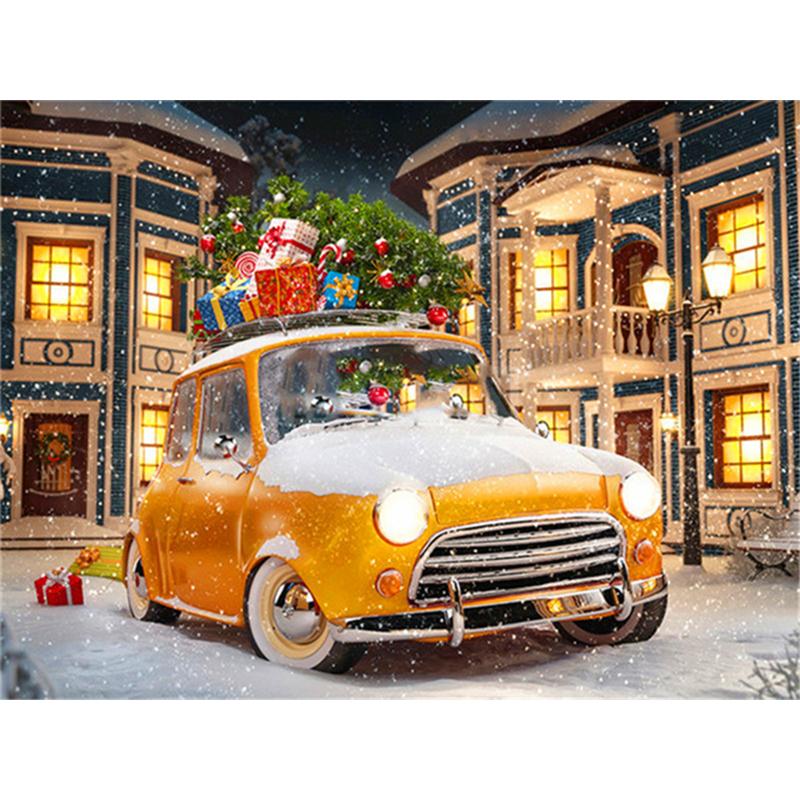 

5D Diy Алмазная картина Пейзаж Снег Вышивка крестом Набор Полная круглая вышивка Мозаика Искусство Картина Стразы Рождественский декор Full Round 20x30CM