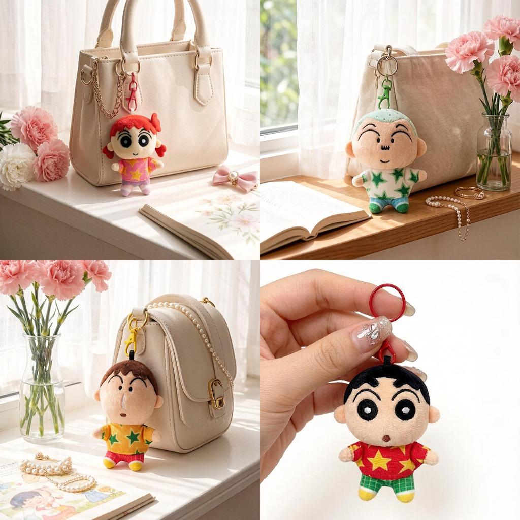Crayon Shinchan Plush Keychain With Polyester Filling For Kids And Teens