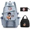 Ghost Extermination Surrounding Animation Schoolbag Trend Primary And Secondary School Students Leisure Backpack College Meal Bag Pencil Bag Set