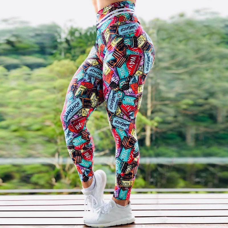 Trendy Woven Digital Print Women's Yoga Leggings