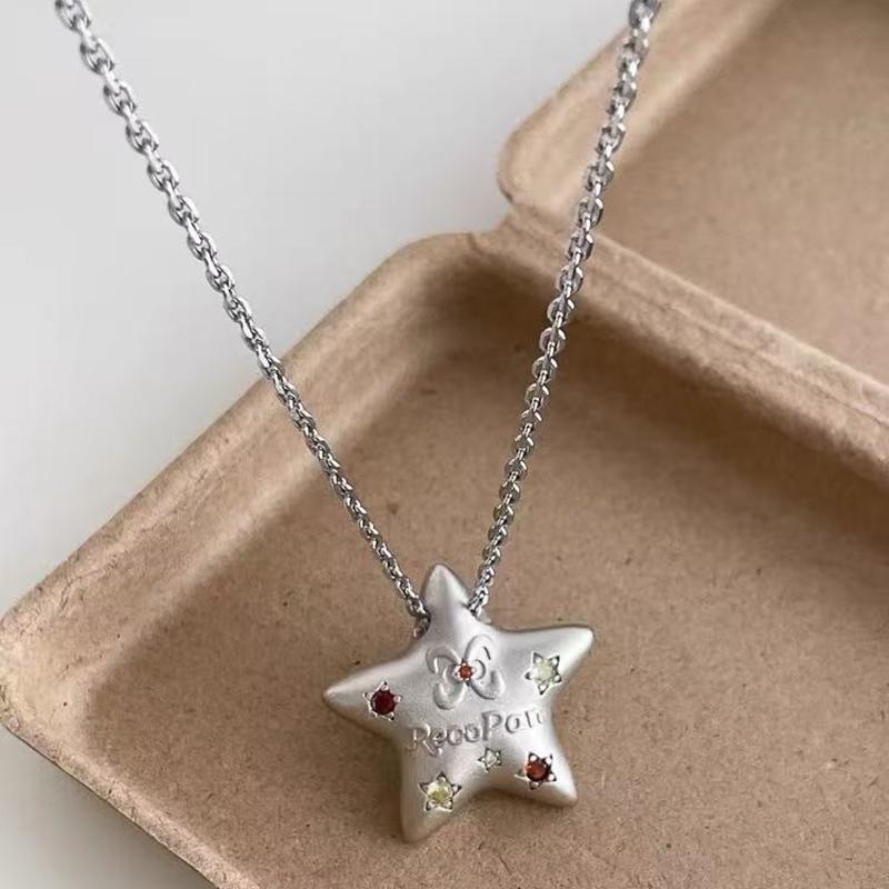 Star Pendant Necklace For Women Y2K Hip Hop Cool Girls Chains Choker Korean Jewelry