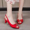 Summer Sandals Women's Bow New Mid Heel Shoes Shallow Fashion Shoes