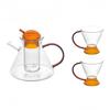 OULOVECO Tekanna, Lättviktig, Högkvalitativ Nordisk Design, Värmetålig Glas Tekanna, Lämplig för Direkt Värme, Perfekt för Fruktte, Afternoon Tea,