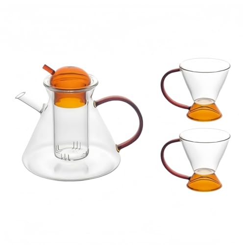 

OULOVECO Teapot, Lightweight, High-Quality Nordic Design, Heat-Resistant Glass Teapot, Suitable for Direct Heat, Perfect for Fruit Tea, Afternoon Tea,