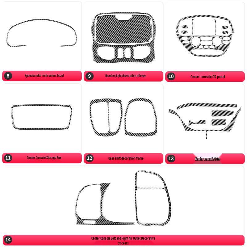 Toyota Sequoia Karbonszálas Fényszórókapcsoló Matrica (2001-2007)