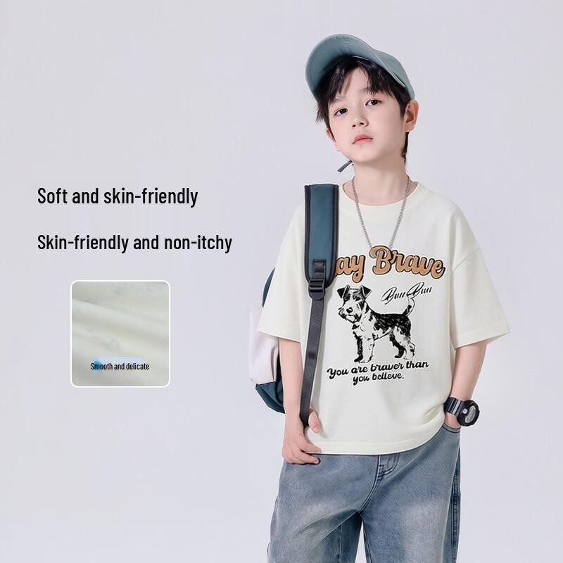 Boys' Summer Cotton Blend Short-Sleeve T-Shirt