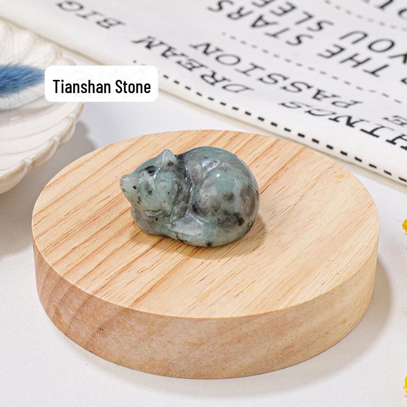 

Фигурки кошек из натурального хрусталя: Украшения из полудрагоценных камней ручной работы для домашнего декора 2x3.5x3.5 cm