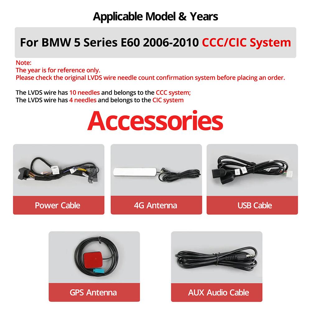 8.8" Wireless Carplay Auto Car Radio For BMW 5 Seires E60 LHD 2006-2012 CCC CIC System Android 13 GPS Multimedia Video Player FM BT