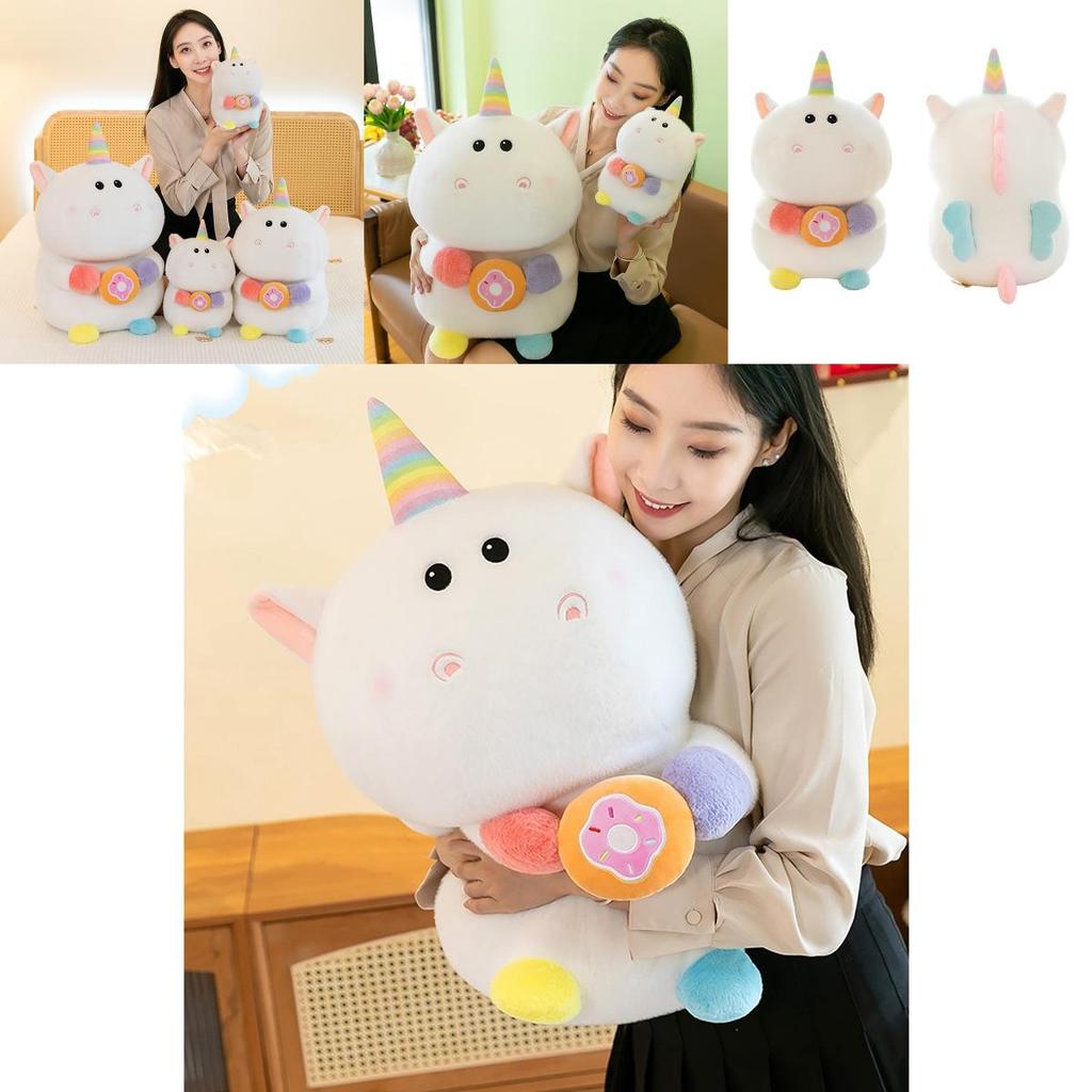 Adorable White Unicorn Plush Doll With Romantic Charm Perfect For Gifts And Home Decor