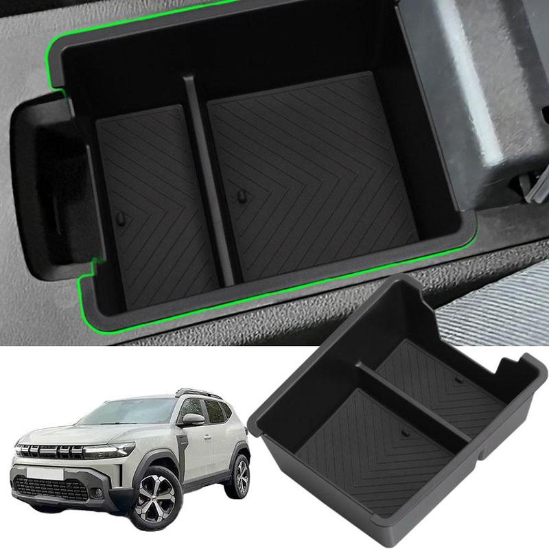 For Renault Dacia Duster 2025 2026 Car Armrest Storage Box ABS Center Console Tray Tidying Organizer Auto Interior Accessories