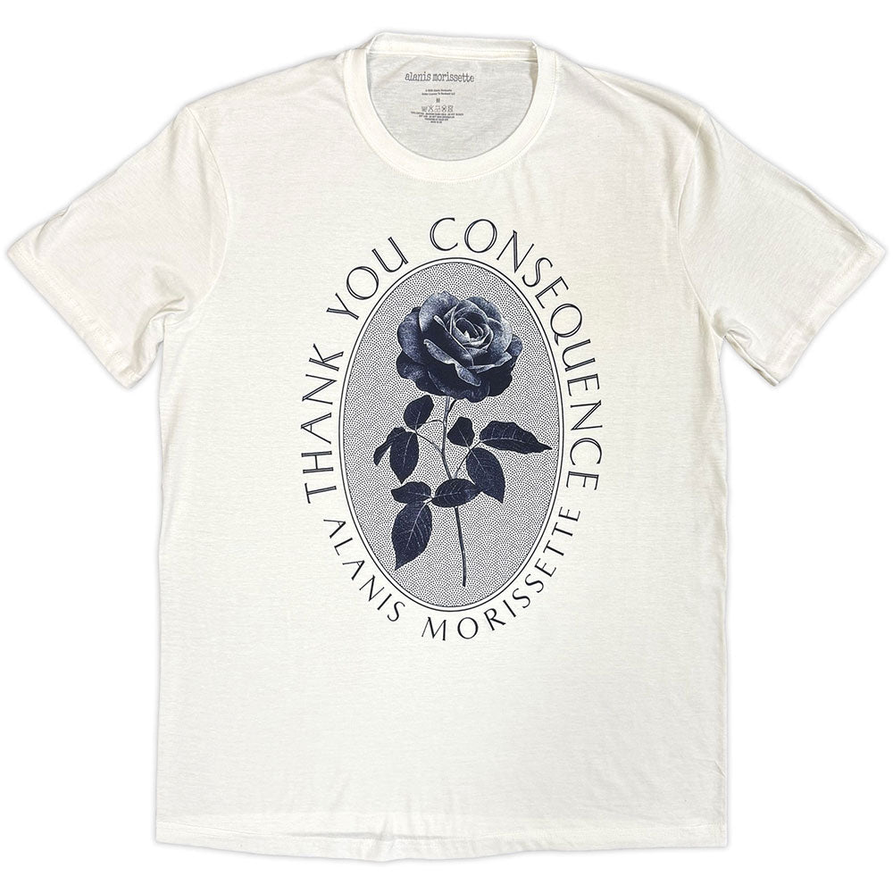 Alanis Morissette TShirt Rose White OFFICIAL NEW S