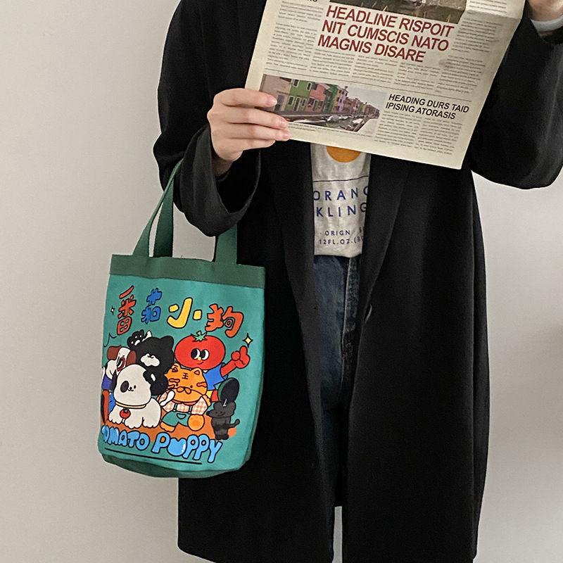 Cute Graffiti Bucket Bag for Women, Ins Style Cartoon Print Round Cylinder Handbag, Korean Fashion Shoulder Tote for Lunch and Daily Use
