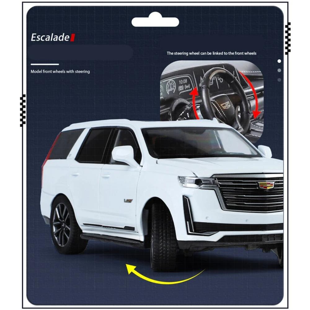1/24 Escalade SUV Alloy Car Model Diecast Metal Off-road Vehicles Car Model Sound Light Simulation Collection Childrens Toy Gift