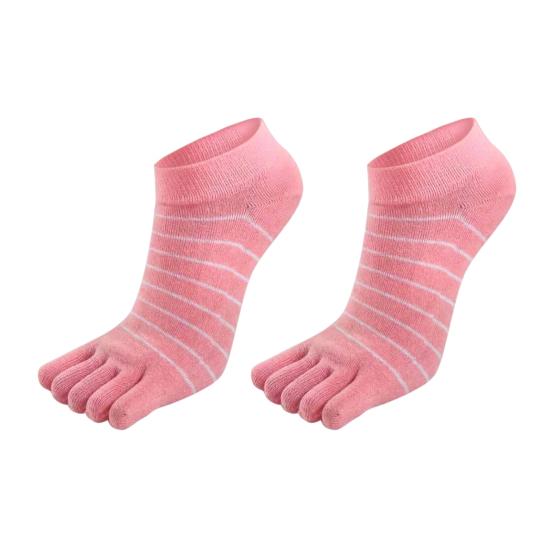 

1 Pair Women Socks Five-Toed Split-Toe Design Anti-Odor Sweat-Absorbent Shallow Mouth Socks Sports Daily Wear розовый