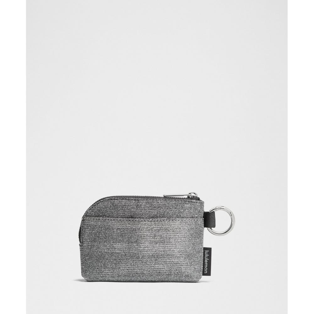 Lululemon Clippable Card Pouch  Glitter Dark Silver Graphite Grey Silver