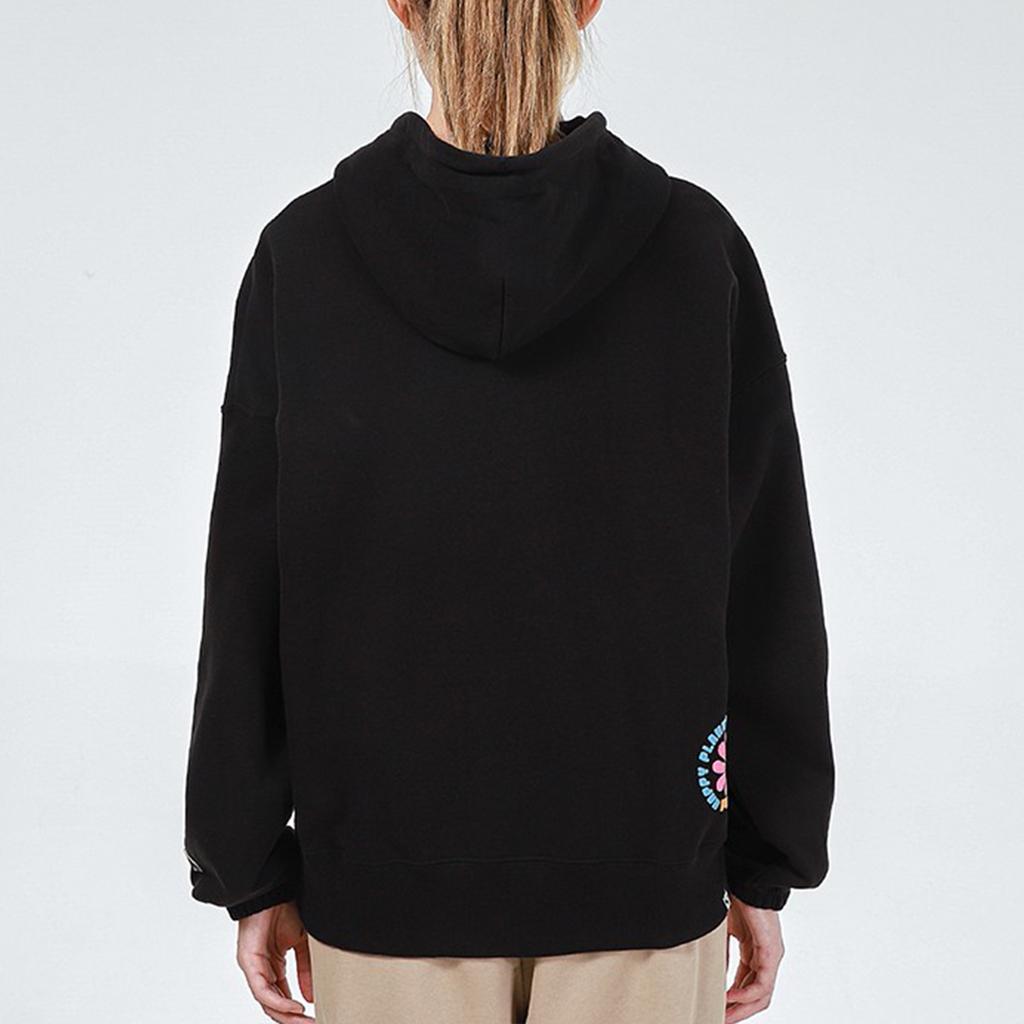 Puma Downtown Graphic Hoodie With Breathable Letter Print Long Sleeve Women Tops Black 533049-01