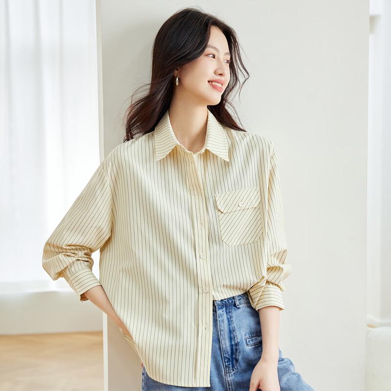 Women s Striped Long Sleeve Casual Shirt M