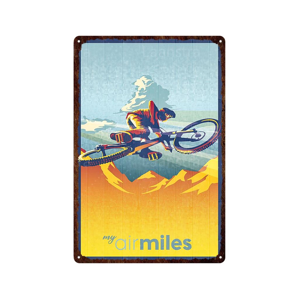 Mountain Bike Vintage Poster Landscape Metal Plate Plaque Wall Decor Iron Retro Posters Man Cave Bar Club Decoration Artwork