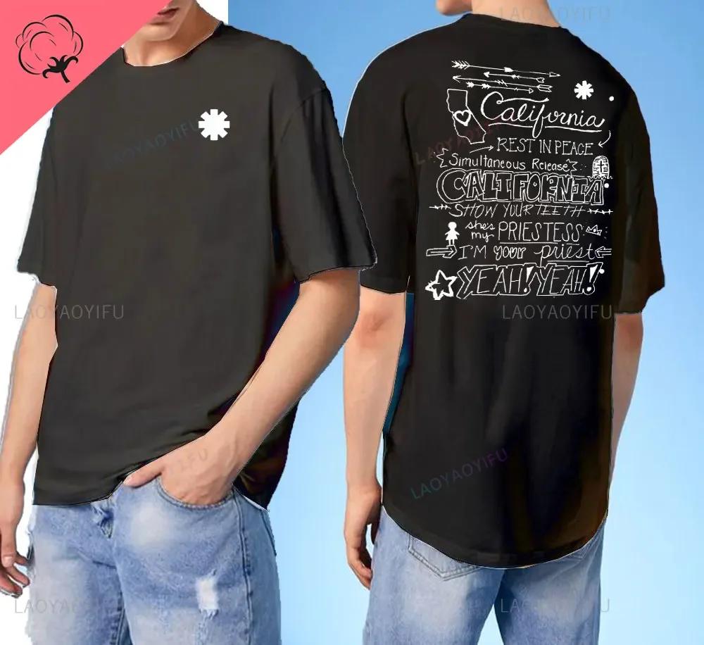 Nuovo Arrivo 2024 Red Hot Chili Uomo T-Shirt Peppers Uomo T-Shirt Stampate su Doppio Lato Alta Qualità Manica Corta Maglietta Top Harajuku