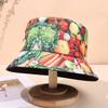 Printed Mushroom Vegetable Printed Bucket Hat Outdoor Sunshade Sunscreen Bucket Hat