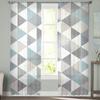 Rhombus Lattice Retro Tulle Curtains Living Room Kitchen Chiffon Curtain Bedroom Balcony Sheer Curtain Fashion Home Decor