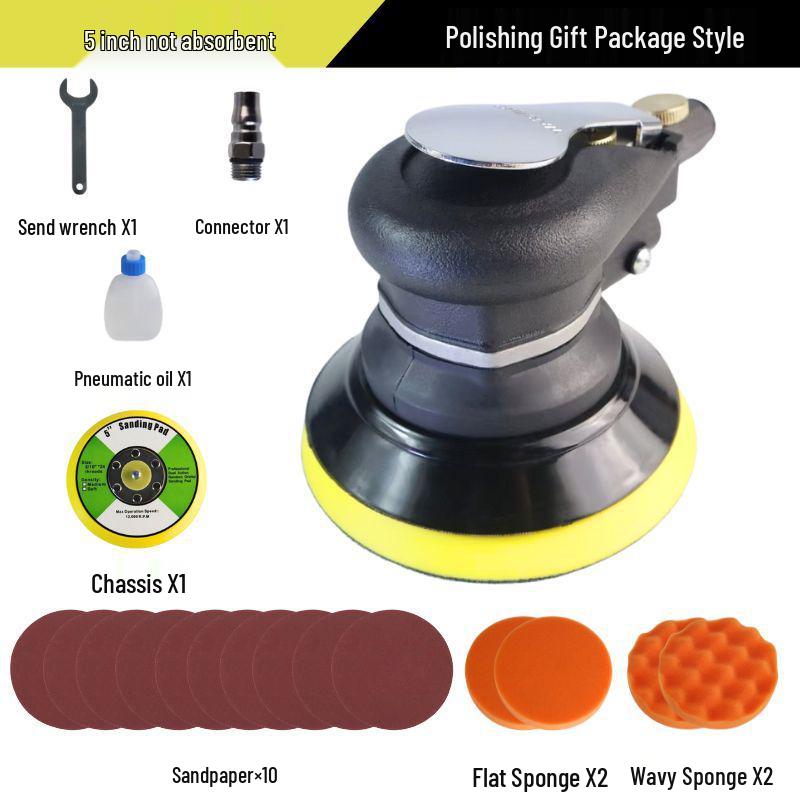 5" & 6" High-Speed Pneumatic Sander and Polisher, Model 313 Handheld Air Grinder