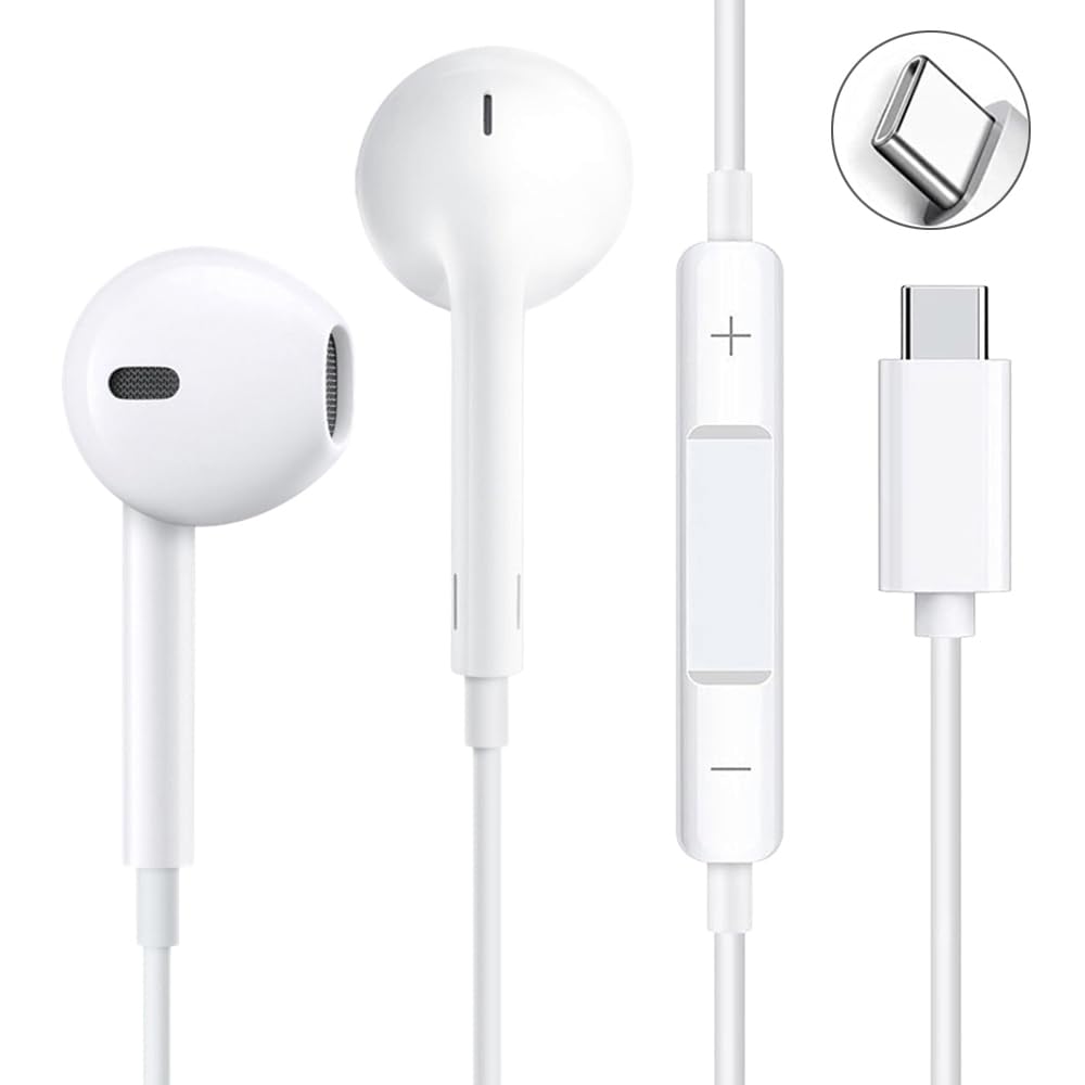 

Проводные наушники Type C, новая версия, совместимые с iPhone 15, наушники Type C с функцией шумоподавления, совместимые с наушниками iPhone, [2025]