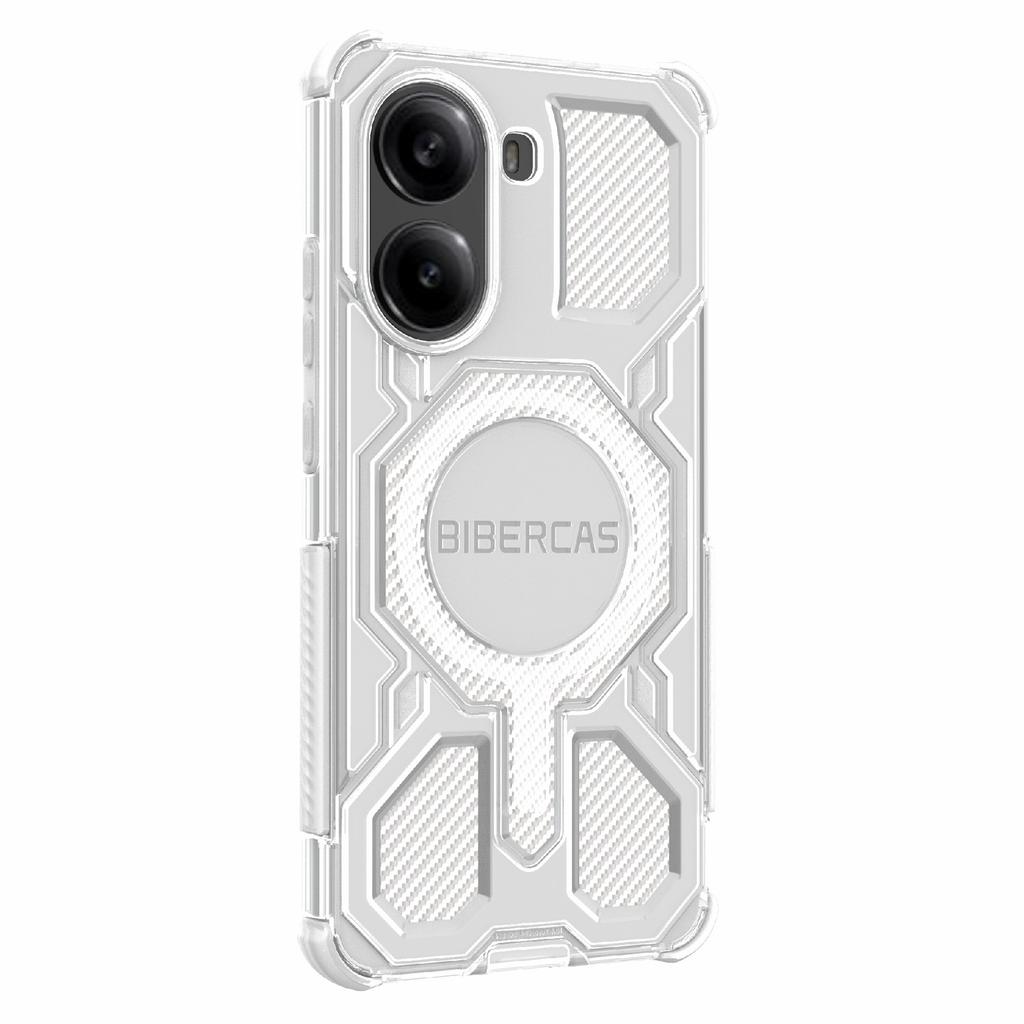 BIBERCAS J-16 Transparent Series For Xiaomi Redmi Turbo 4 5G/Poco X7 Pro 5G Case Compatible with MagSafe TPU+PC Phone Cover