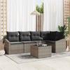 Garden Sofa Set with Cushions 6 Pcs Light Grey Poly Rattan