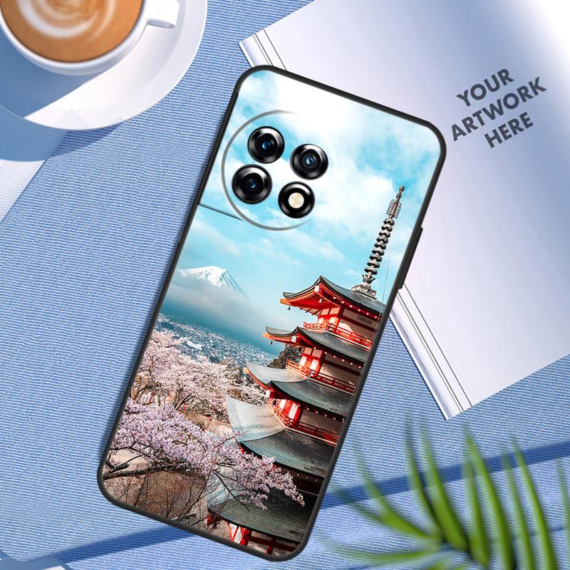 Japanese Art Temple Sakura Case For OnePlus Nord CE 5 3 4 Lite N20 N30 OnePlus 15 13 12 11 8 9 10 Pro 10T 13R 13T Cover